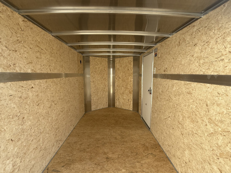 New 2025 H&H White 6'x10' 3k Flat Top V-Nose Enclosed Cargo Trailer