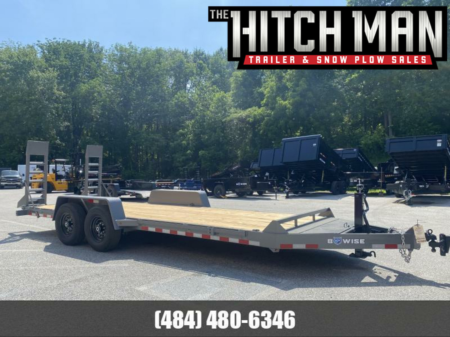 New 7 x 20 EH14 BWISE Implement Equipment Trailer 14k **Hammertone Gray ...