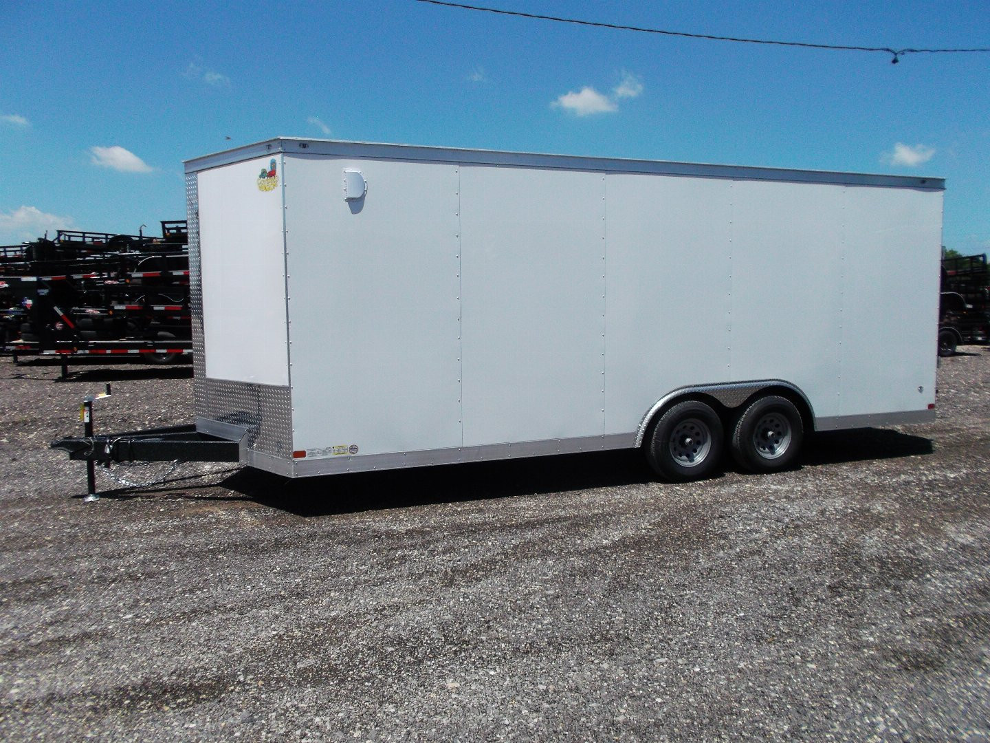 New 2026 Covered Wagon Trailers 8.5x20 Cargo / Enclosed Trailer / 7'6" Interior Height / Extra Wide Ramp / 5200# Axles / .030 White Semi-Screwless Exterior / 48" RV Side Door / 60" Triple Tube Tongue
