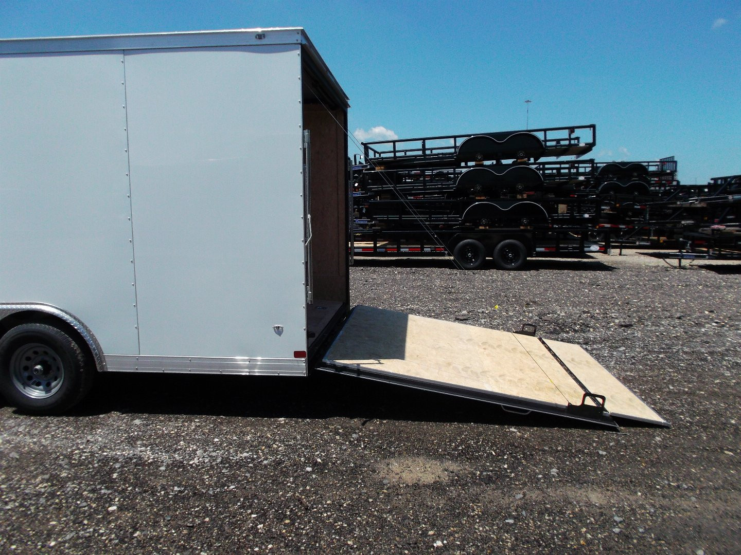 New 2026 Covered Wagon Trailers 8.5x20 Cargo / Enclosed Trailer / 7'6" Interior Height / Extra Wide Ramp / 5200# Axles / .030 White Semi-Screwless Exterior / 48" RV Side Door / 60" Triple Tube Tongue