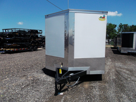 New 2026 Covered Wagon Trailers 8.5x20 Cargo / Enclosed Trailer / 7'6" Interior Height / Extra Wide Ramp / 5200# Axles / .030 White Semi-Screwless Exterior / 48" RV Side Door / 60" Triple Tube Tongue