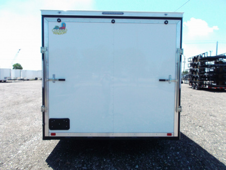 New 2026 Covered Wagon Trailers 8.5x20 Cargo / Enclosed Trailer / 7'6" Interior Height / Extra Wide Ramp / 5200# Axles / .030 White Semi-Screwless Exterior / 48" RV Side Door / 60" Triple Tube Tongue