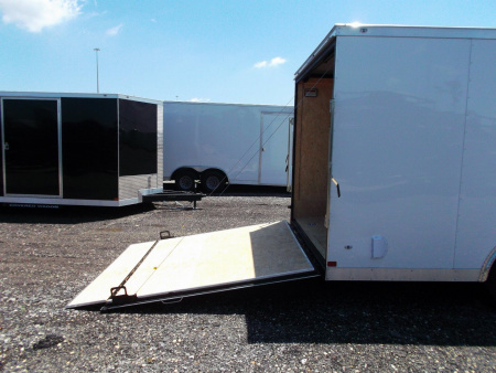 New 2026 Covered Wagon Trailers 8.5x20 Cargo / Enclosed Trailer / 7'6" Interior Height / Extra Wide Ramp / 5200# Axles / .030 White Semi-Screwless Exterior / 48" RV Side Door / 60" Triple Tube Tongue