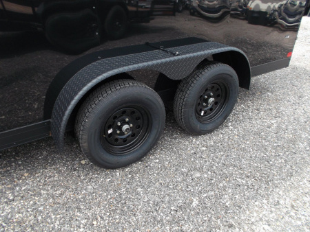 New 2026 Covered Wagon Trailers 7x16 Cargo Trailer / Enclosed Trailer / 7ft Interior / Extra Wide Ramp / 48" RV Side Door / LEDs / .030 Black Semi-Screwless Exterior / Black Out Package