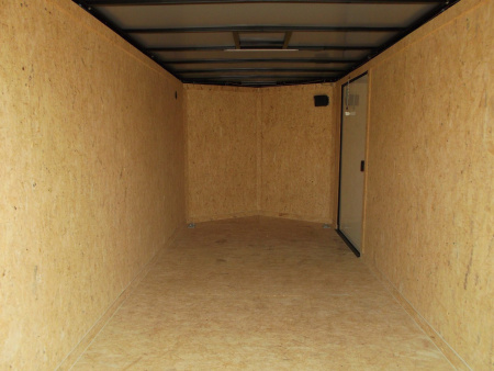 New 2026 Covered Wagon Trailers 7x16 Cargo Trailer / Enclosed Trailer / 7ft Interior / Extra Wide Ramp / 48" RV Side Door / LEDs / .030 Black Semi-Screwless Exterior / Black Out Package
