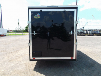 New 2026 Covered Wagon Trailers 6x12 Cargo / Enclosed Trailer / Extra Wide Ramp / 36" RV Side Door / 6'6" Interior / Bed Lined Tongue and Frame / (4) D-Rings / .030 Black Semi-Screwless Exterior