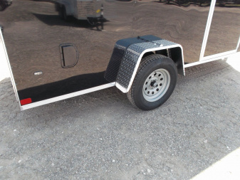 New 2026 Covered Wagon Trailers 6x12 Cargo / Enclosed Trailer / Extra Wide Ramp / 36" RV Side Door / 6'6" Interior / Bed Lined Tongue and Frame / (4) D-Rings / .030 Black Semi-Screwless Exterior