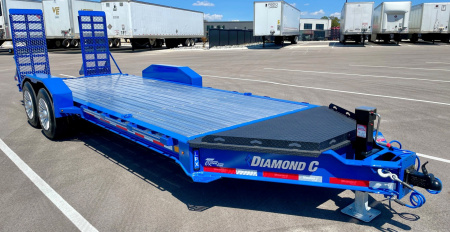 New Diamond C 20' LPX 208 Equipment Trailer: Aluminum Deck and Wheels, 18K GVWR, Spare, Dynamic Blue