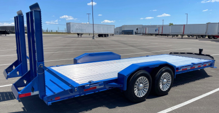 New Diamond C 20' LPX 208 Equipment Trailer: Aluminum Deck and Wheels, 18K GVWR, Spare, Dynamic Blue