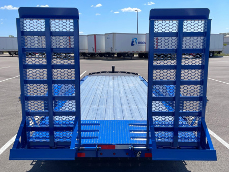 New Diamond C 20' LPX 208 Equipment Trailer: Aluminum Deck and Wheels, 18K GVWR, Spare, Dynamic Blue