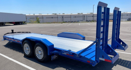 New Diamond C 20' LPX 208 Equipment Trailer: Aluminum Deck and Wheels, 18K GVWR, Spare, Dynamic Blue