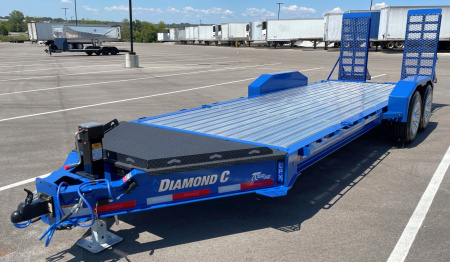New Diamond C 20' LPX 208 Equipment Trailer: Aluminum Deck and Wheels, 18K GVWR, Spare, Dynamic Blue