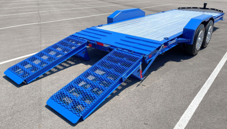 New Diamond C 20' LPX 208 Equipment Trailer: Aluminum Deck and Wheels, 18K GVWR, Spare, Dynamic Blue