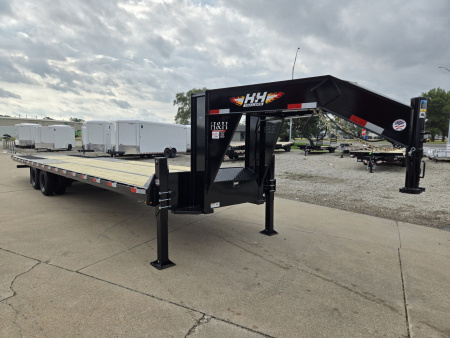 New 2026 H&H Trailers 102x25+9 Hydraulic Tail Gooseneck Deckover Trailer 25.9K Equipment Trailer