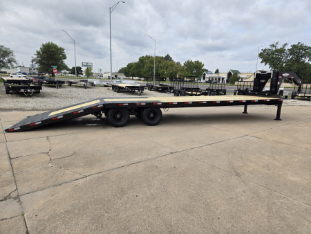 New 2026 H&H Trailers 102x25+9 Hydraulic Tail Gooseneck Deckover Trailer 25.9K Equipment Trailer