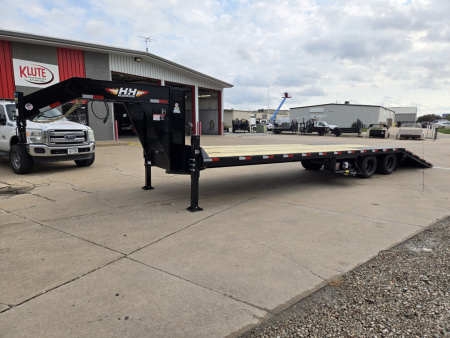 New 2026 H&H Trailers 102x25+9 Hydraulic Tail Gooseneck Deckover Trailer 25.9K Equipment Trailer