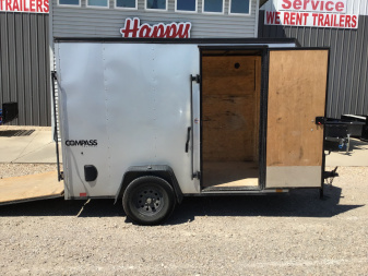 Used 2023 Compass 6'x10' Enclosed Trailer- Indigo