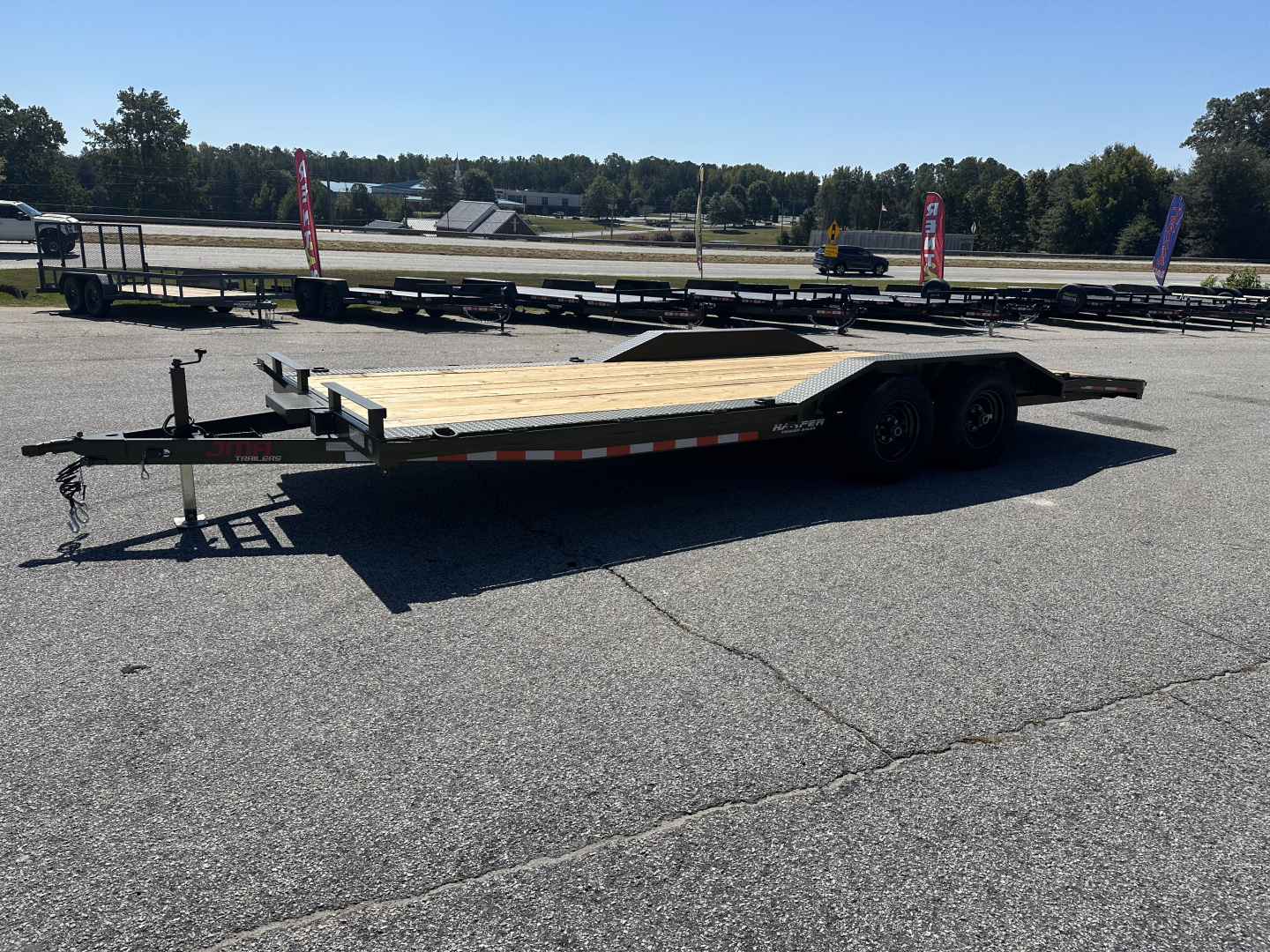 New 2025 10K 102X20 WOOD FLOOR CAR HAULER WITH WINCH PLATE AND BATTERY BOX