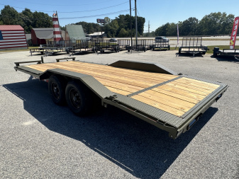 New 2025 10K 102X20 WOOD FLOOR CAR HAULER WITH WINCH PLATE AND BATTERY BOX