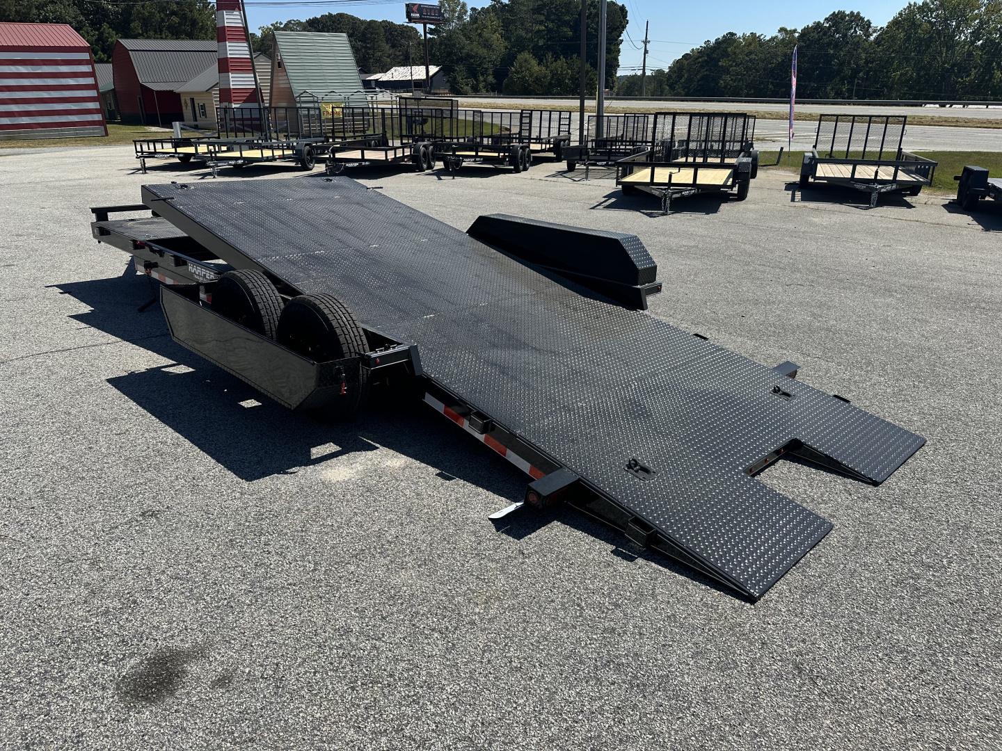New 2025 22FT 10K MANUAL TILT STEEL FLOOR CAR HAULER WITH REMOVABLE/FOLD OVER FENDER