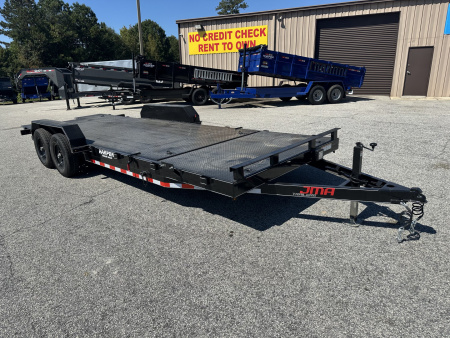 New 2025 22FT 10K MANUAL TILT STEEL FLOOR CAR HAULER WITH REMOVABLE/FOLD OVER FENDER