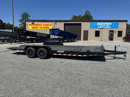 New 2025 22FT 10K MANUAL TILT STEEL FLOOR CAR HAULER WITH REMOVABLE/FOLD OVER FENDER