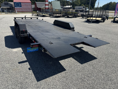 New 2025 22FT 10K MANUAL TILT STEEL FLOOR CAR HAULER WITH REMOVABLE/FOLD OVER FENDER