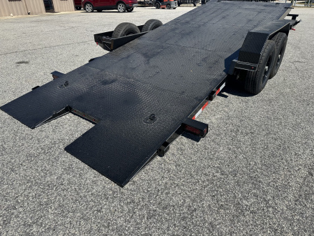 New 2025 22FT 10K MANUAL TILT STEEL FLOOR CAR HAULER WITH REMOVABLE/FOLD OVER FENDER