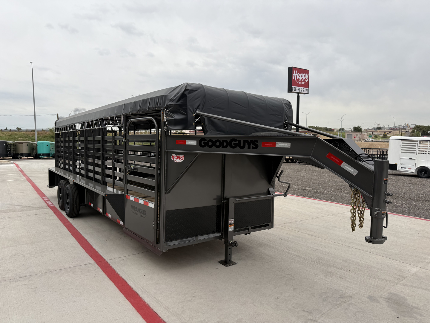 New 2026 Good Guys 6'8"x24' GN Bar Top Livestock Trailer - BTL