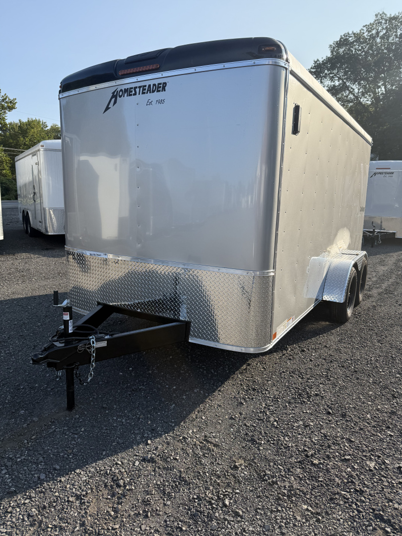 New 2026 Homesteader 7x14 Cargo Trailer - RAMP Door - SILVER