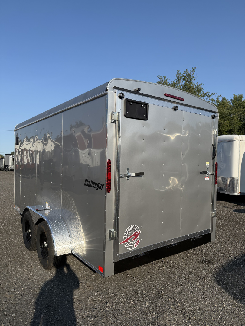 New 2026 Homesteader 7x14 Cargo Trailer - RAMP Door - SILVER