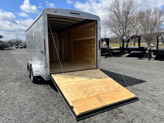 New 2026 Homesteader 7x14 Cargo Trailer - RAMP Door - SILVER