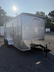 New 2026 Homesteader 7x14 Cargo Trailer - RAMP Door - SILVER