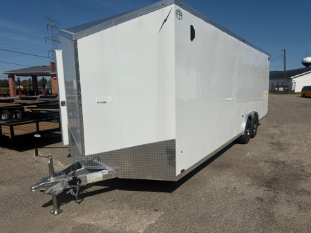 New 2026 Lightning 8.5 x 24 Enclosed All Aluminum Car Hauler with Ramp 10K GVW 7ft Interior Height