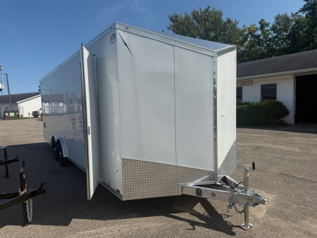 New 2026 Lightning 8.5 x 24 Enclosed All Aluminum Car Hauler with Ramp 10K GVW 7ft Interior Height
