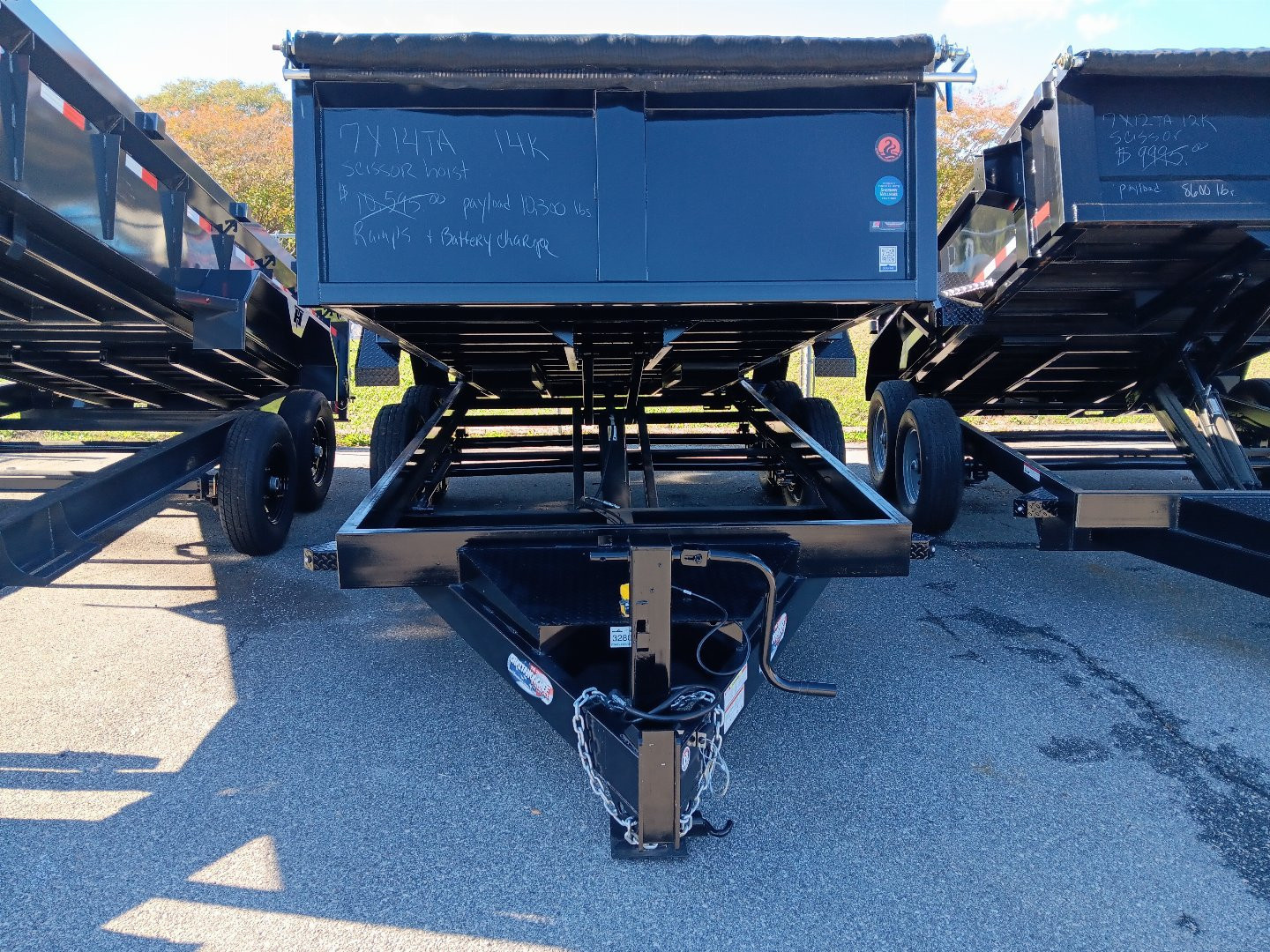 New 2025 Hawke Trailers 7X14TA 14K Low Profile Scissor Dump Trailer