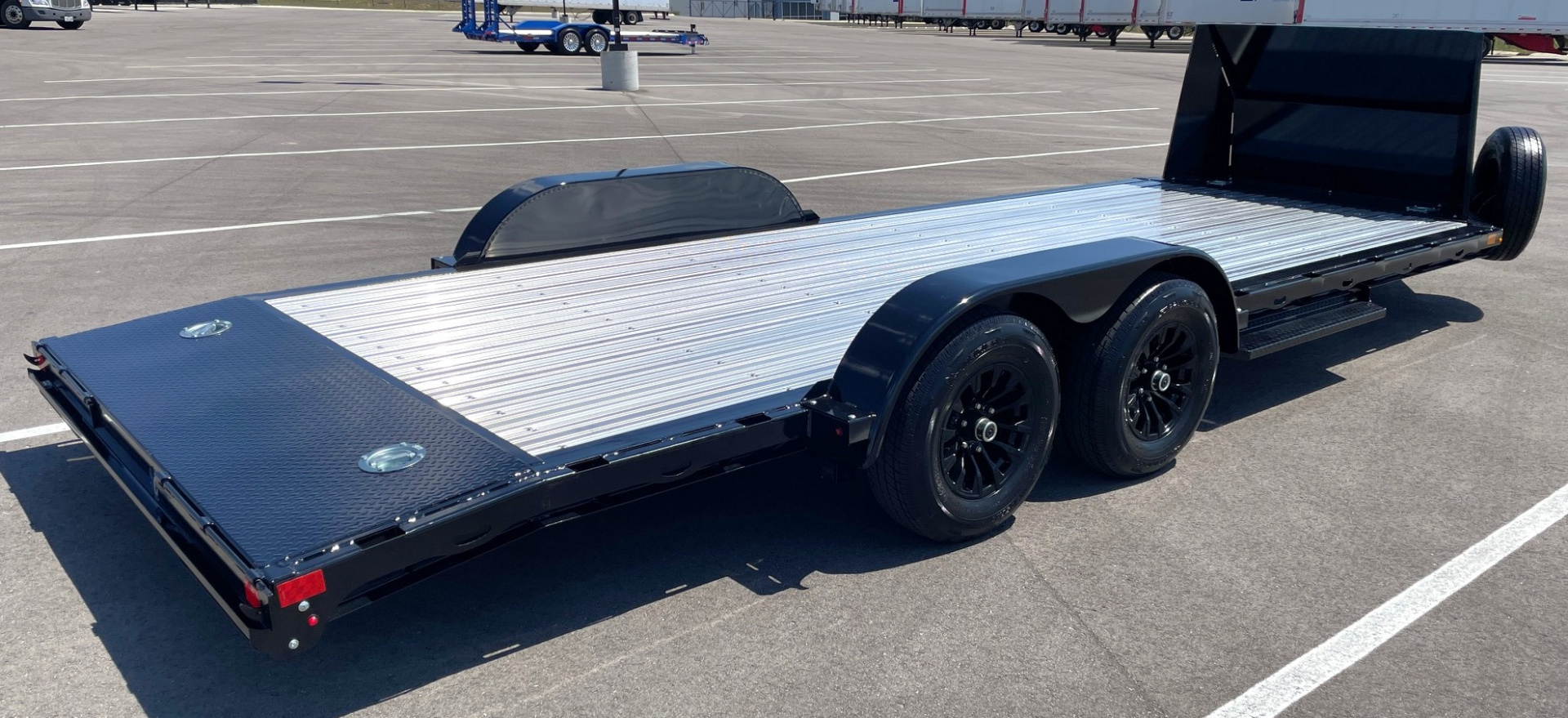 New Diamond C 20' GTF 206 Car Hauler Trailer: Aluminum Deck, Black Aluminum Wheels, Rock Guard, Spare