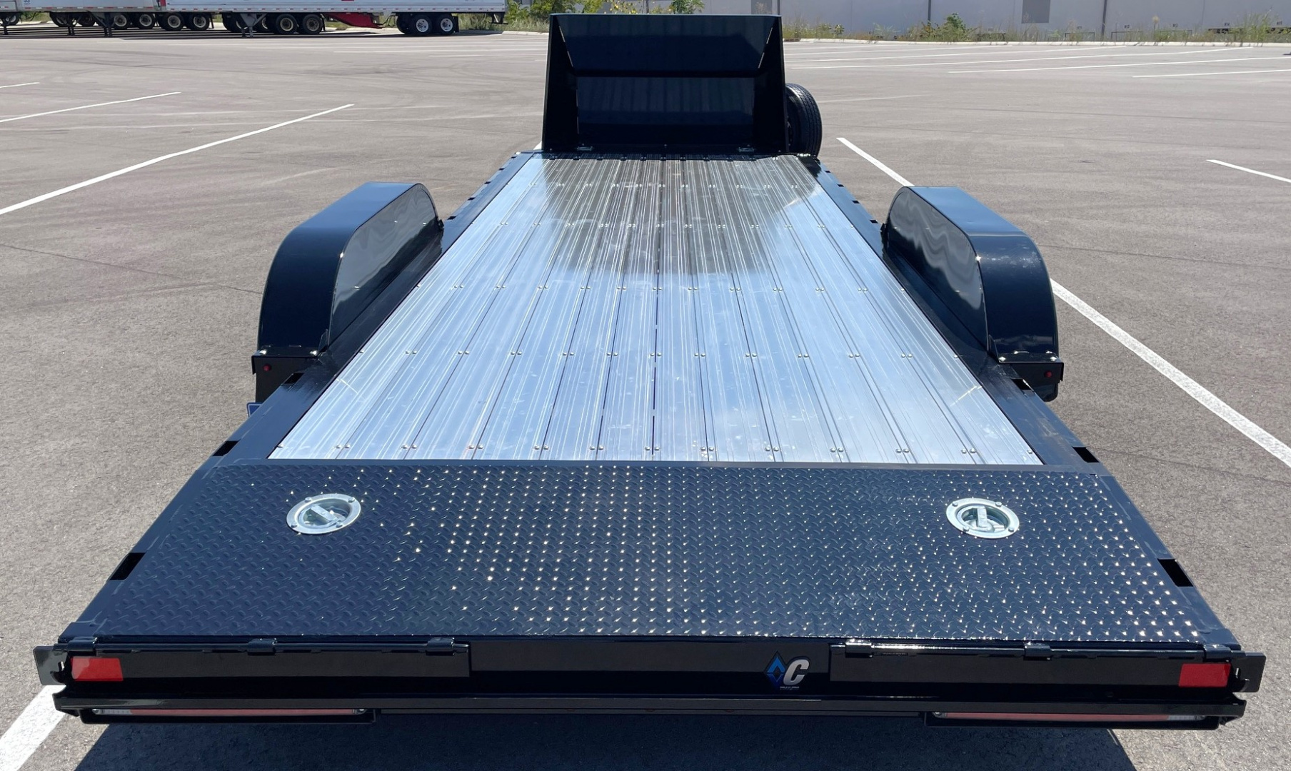 New Diamond C 20' GTF 206 Car Hauler Trailer: Aluminum Deck, Black Aluminum Wheels, Rock Guard, Spare