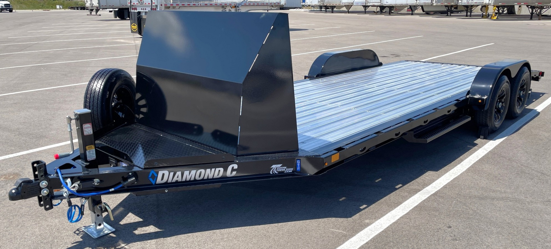 New Diamond C 20' GTF 206 Car Hauler Trailer: Aluminum Deck, Black Aluminum Wheels, Rock Guard, Spare