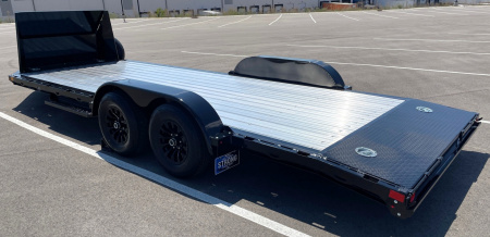 New Diamond C 20' GTF 206 Car Hauler Trailer: Aluminum Deck, Black Aluminum Wheels, Rock Guard, Spare