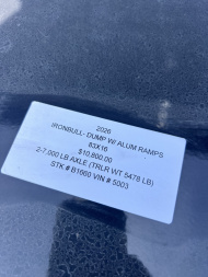 New 2026 IRON BULL 83X16 DUMP TRAILER W/ SCISSOR HOIST