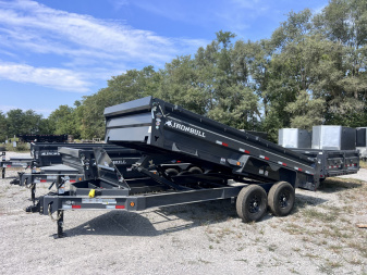 New 2026 IRON BULL 83X16 DUMP TRAILER W/ SCISSOR HOIST