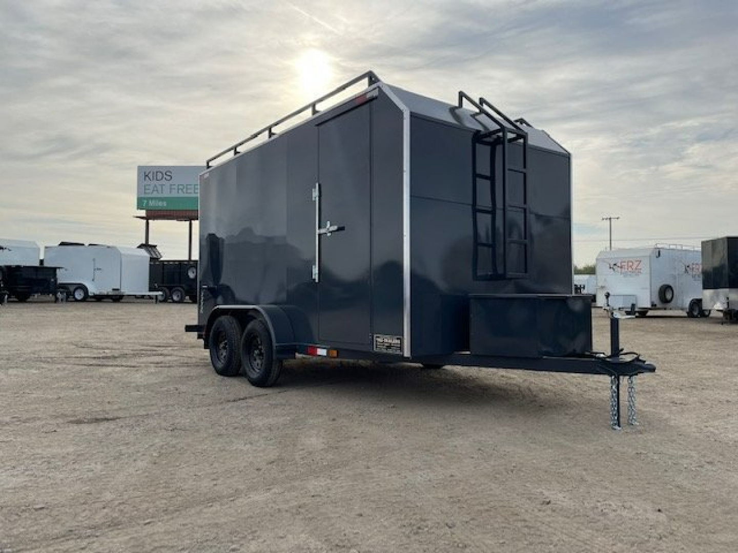New 2025 TRU 7'x14'x7' Work Horse Trailer 7K White, Black, or Grey