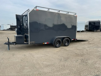 New 2025 TRU 7'x14'x7' Work Horse Trailer 7K White, Black, or Grey