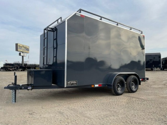 New 2025 TRU 7'x14'x7' Work Horse Trailer 7K White, Black, or Grey