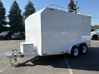 New 2025 TRU 7'x14'x7' Work Horse Trailer 7K White, Black, or Grey