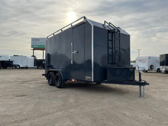 New 2025 TRU 7'x14'x7' Work Horse Trailer 7K White, Black, or Grey