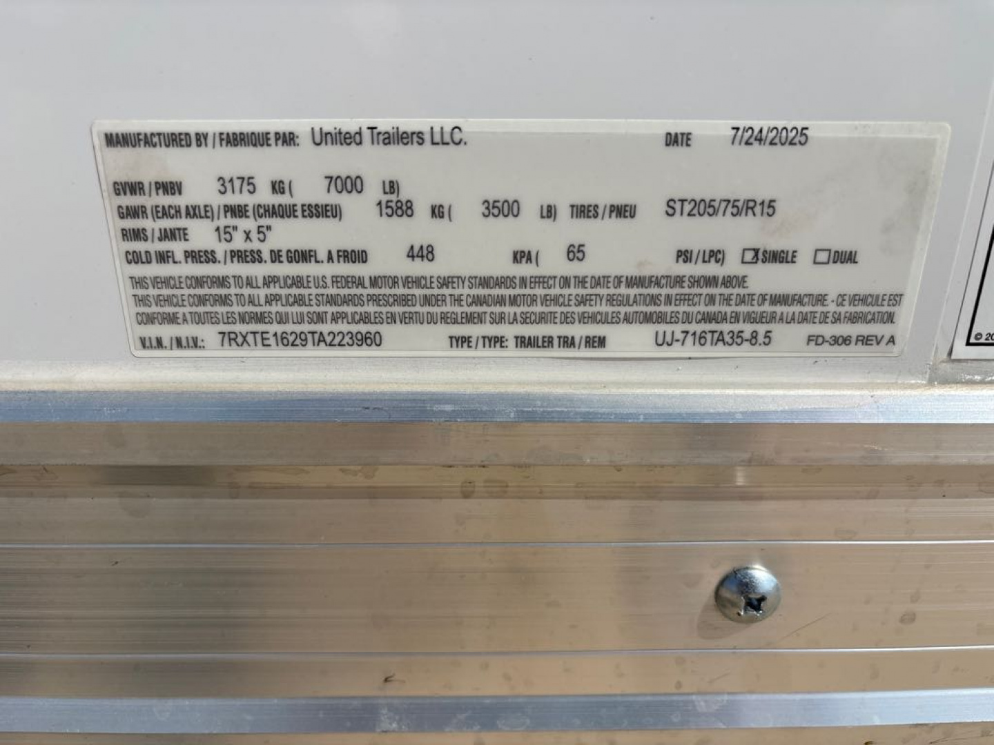 New 2026 United Trailers UJ-716TA35-8.5 Cargo / Enclosed Trailer