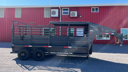 Used 2024 Hunter 6.5x16 14k STOCK TRAILER Stock / Stock Combo Trailer