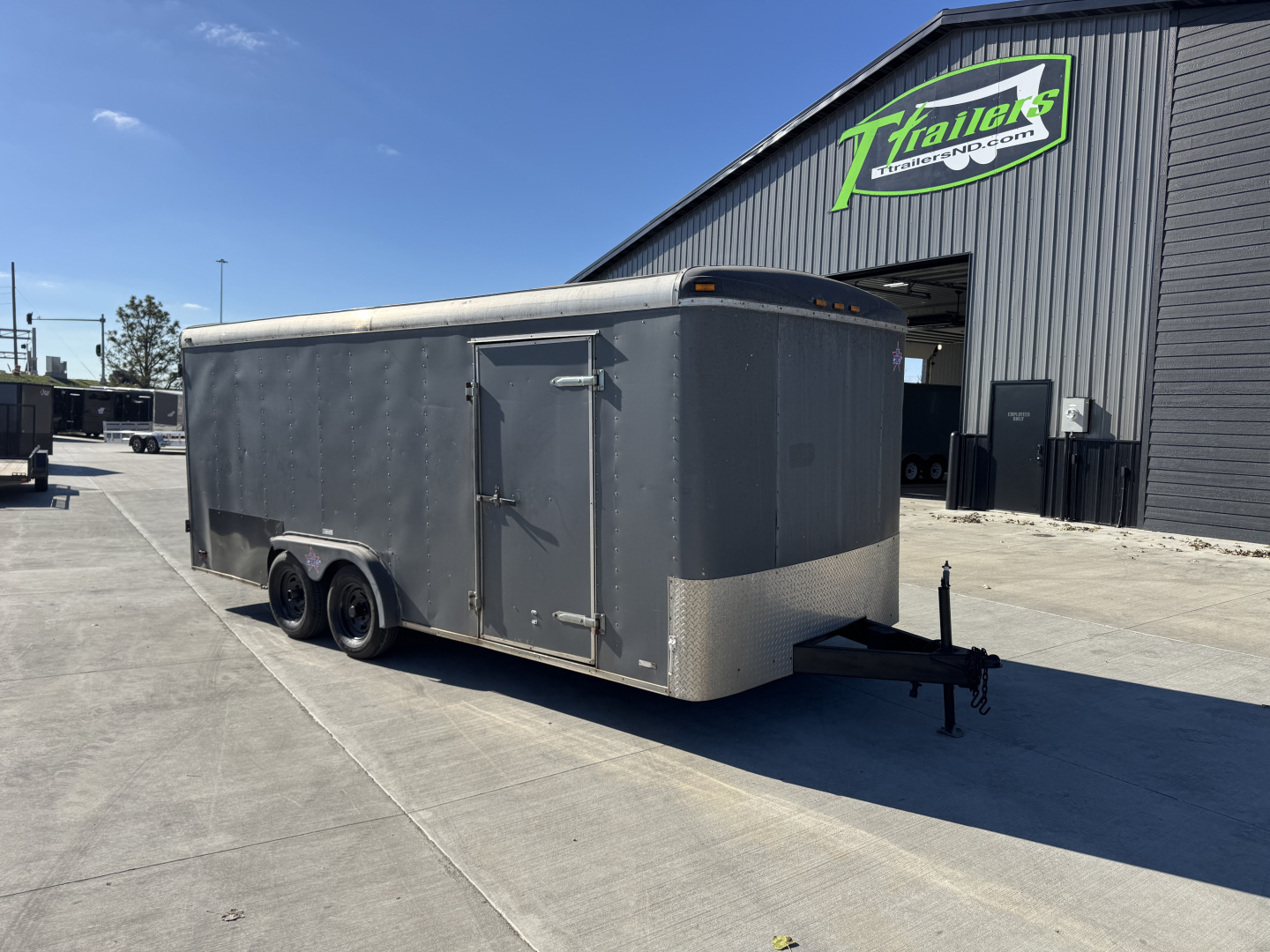 Used 1999 US Cargo 8.5x18+ Enclosed Rear Ramp Car Hauler Cargo Trailer DOUBLE DOOR